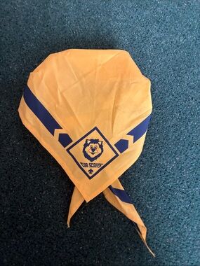 Cub Scouts Lion Yellow & Navy Neckerchief Scarf and slide